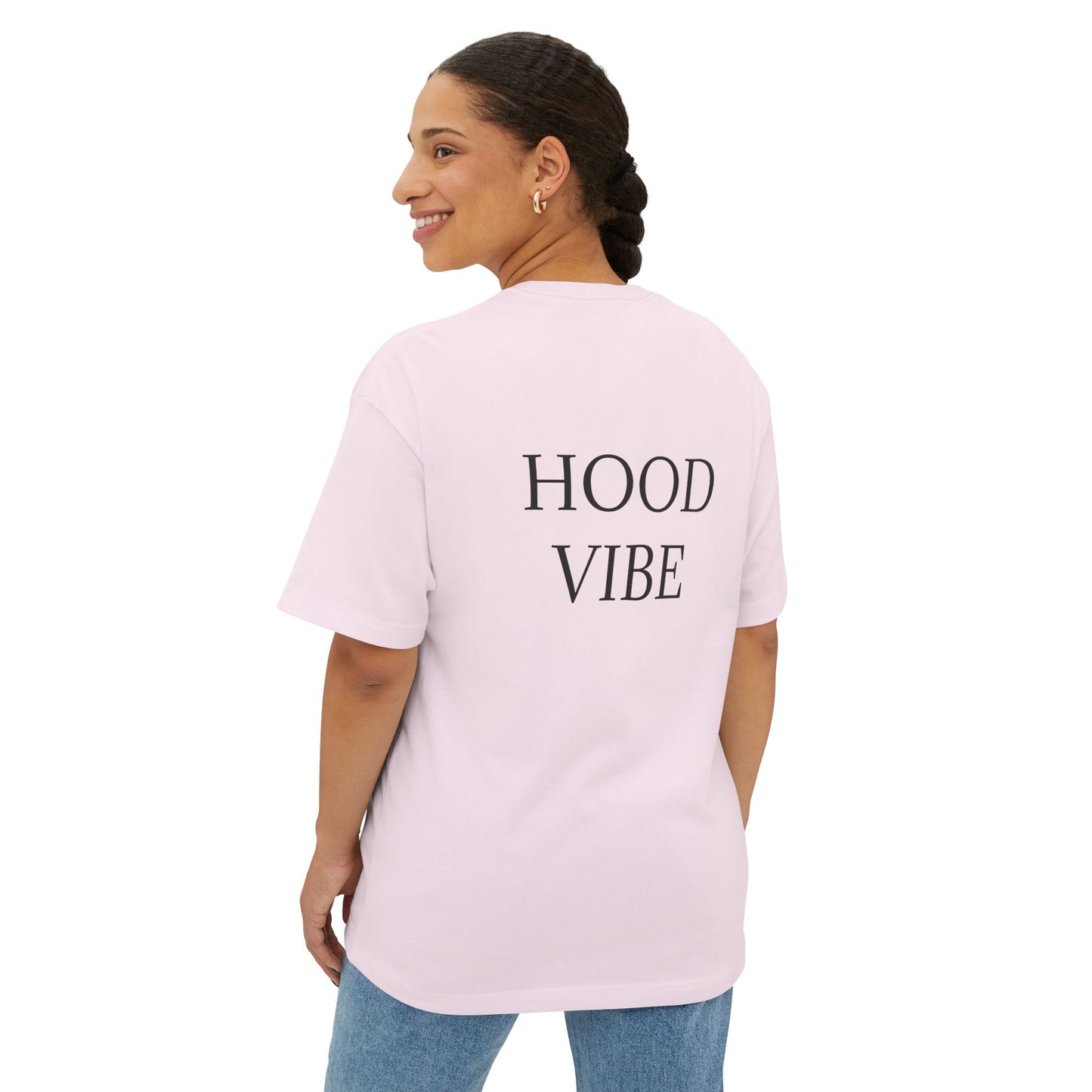 Unisex Oversized Boxy Tee - Hood Vibe Graphic Tee for Relaxed Style