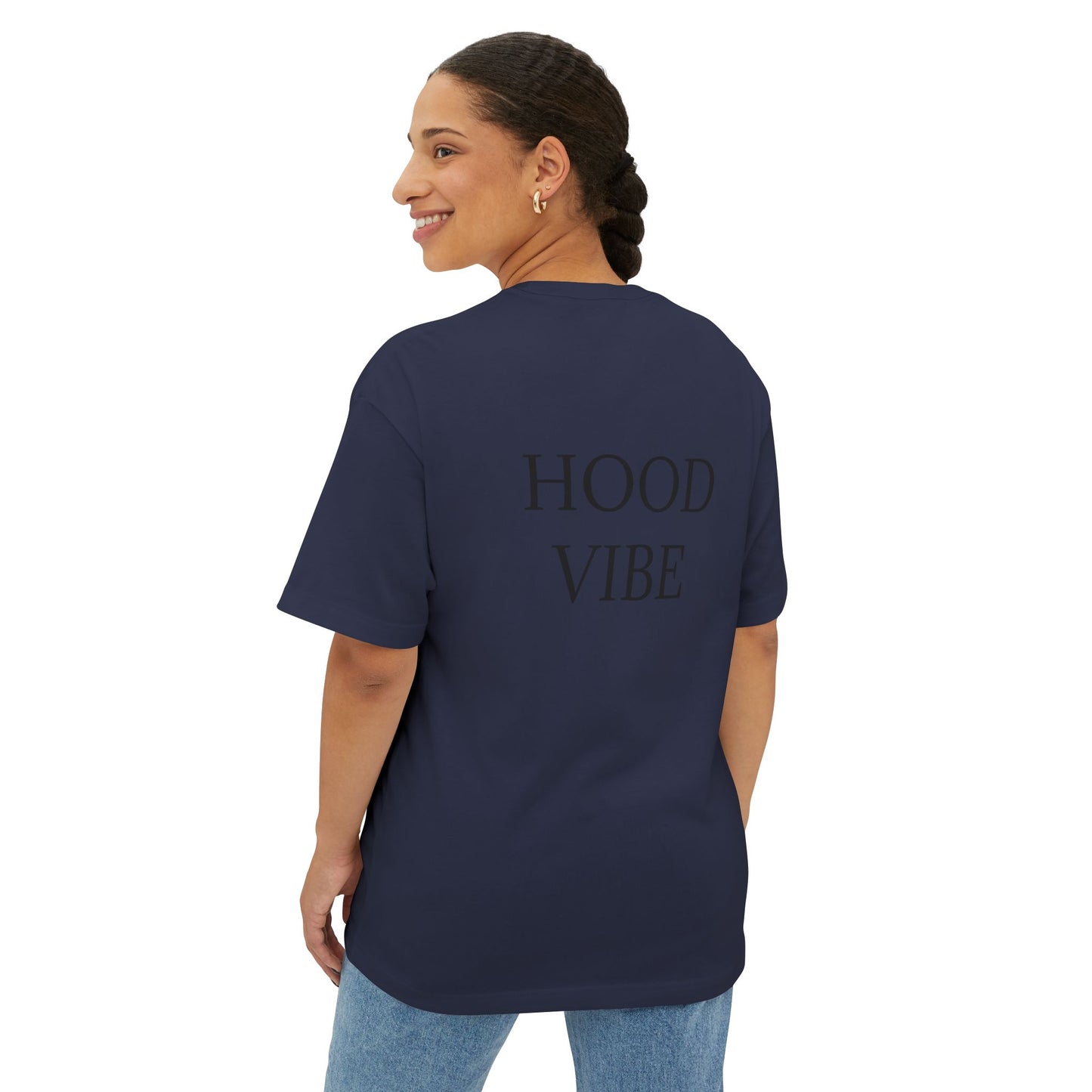 Unisex Oversized Boxy Tee - Hood Vibe Graphic Tee for Relaxed Style