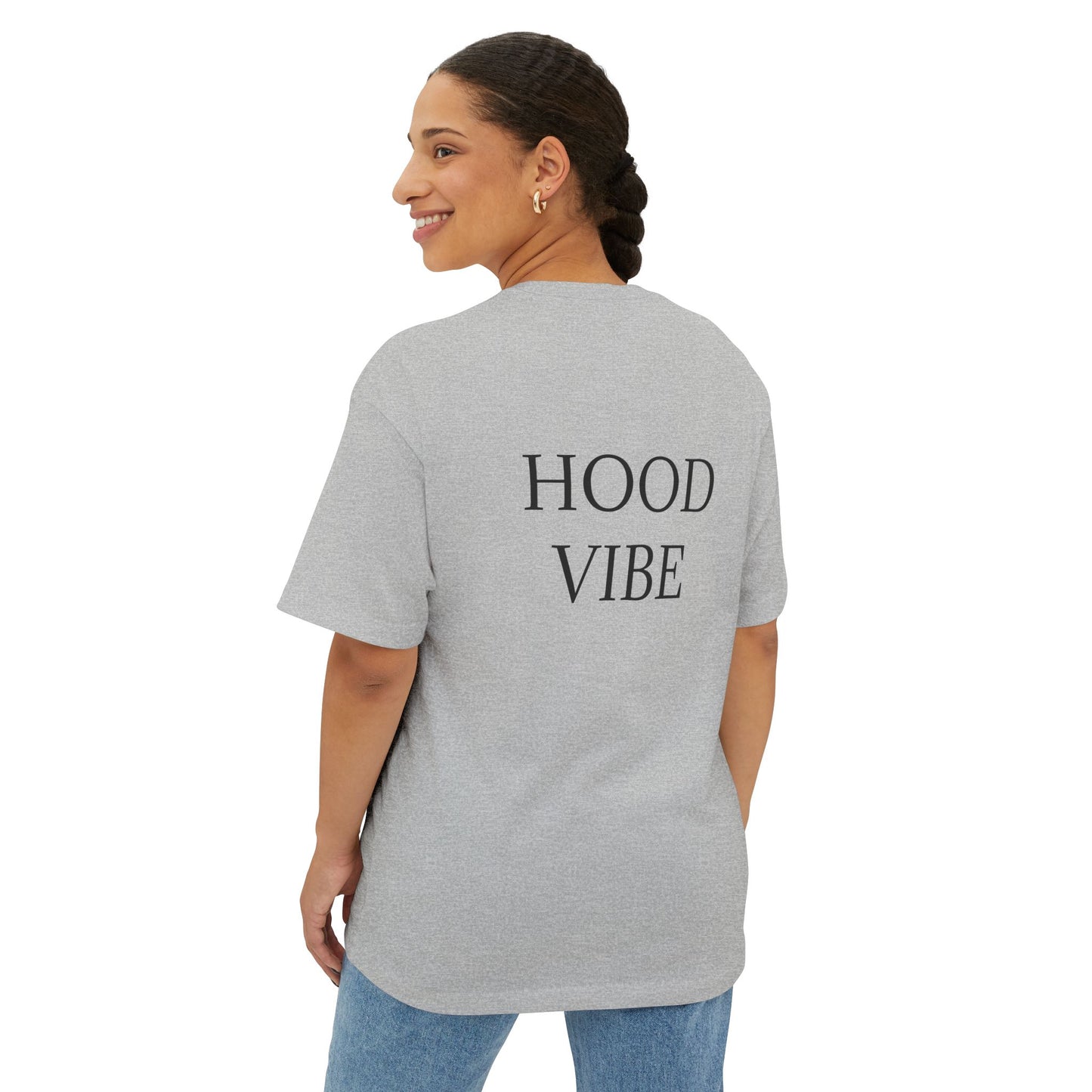 Unisex Oversized Boxy Tee - Hood Vibe Graphic Tee for Relaxed Style