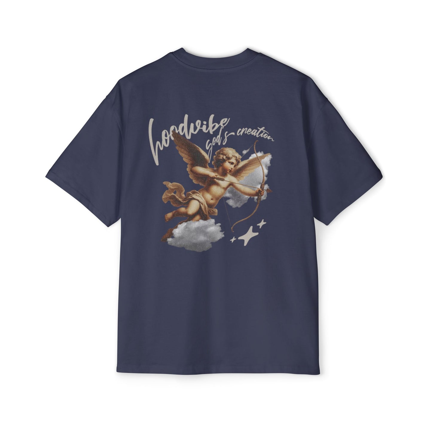 Men's Oversized Tee - Good Vibes Only Cupid Graphic Tee