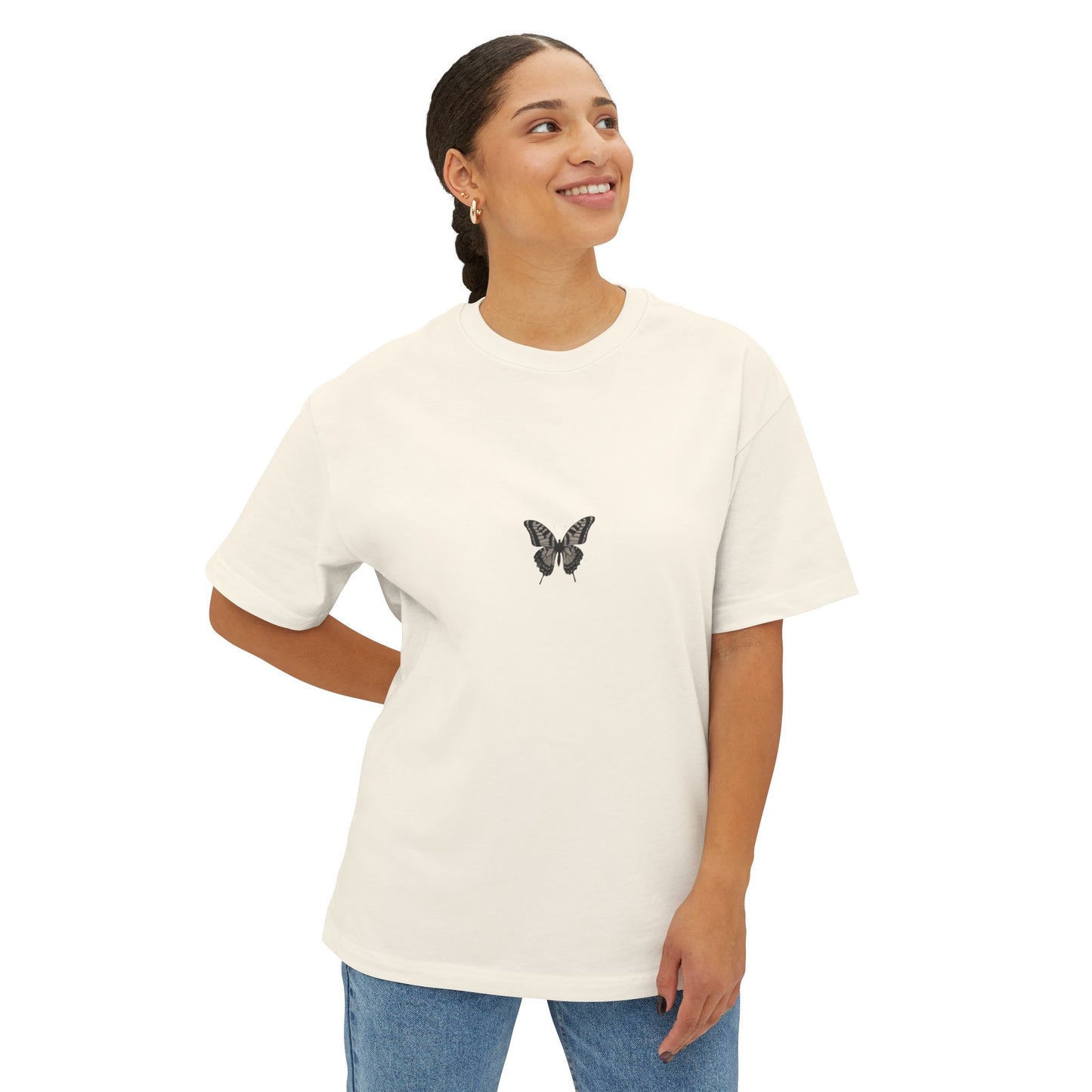 Oversized Butterfly Tee - Unisex Boxy Shirt with Hoodvibe Design