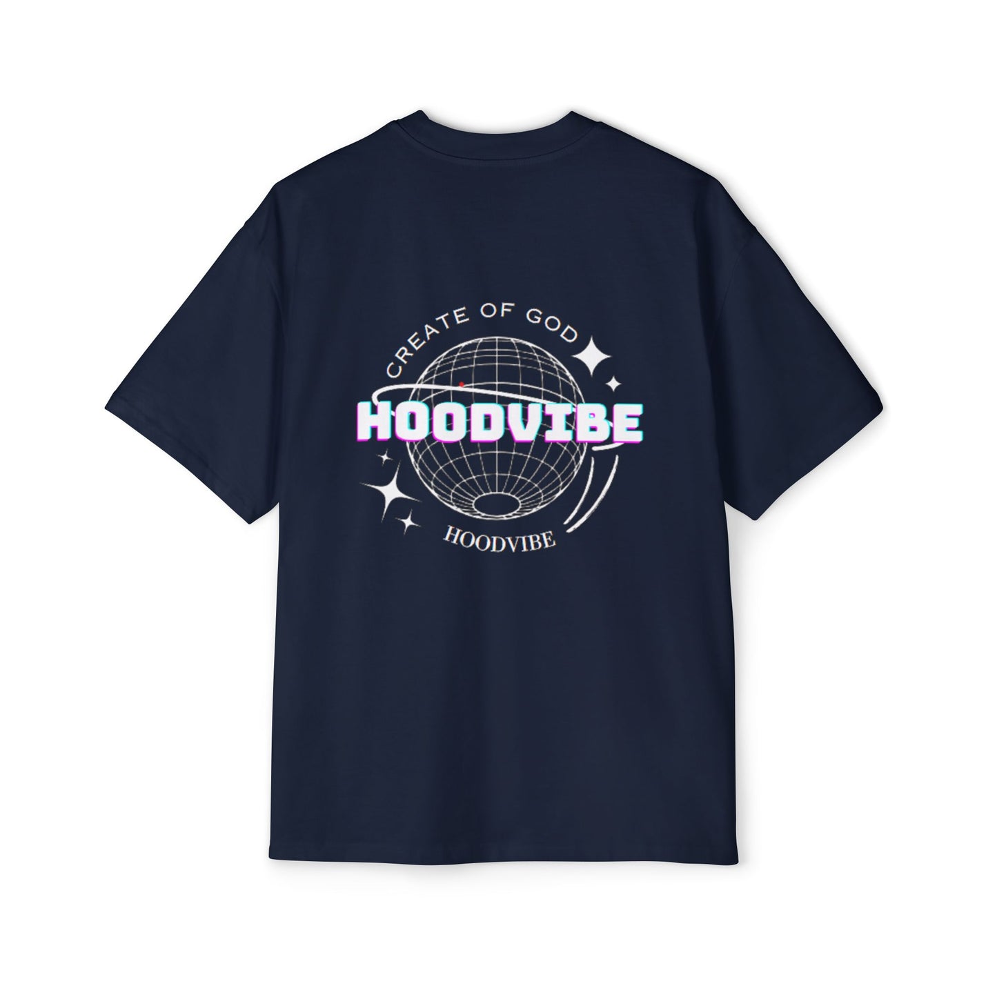 Men's Heavy Oversized Tee - Create Good Vibes Graphic, Streetwear Shirt, Relaxed Fit Top, Cool Casual Wear, Gift for Him