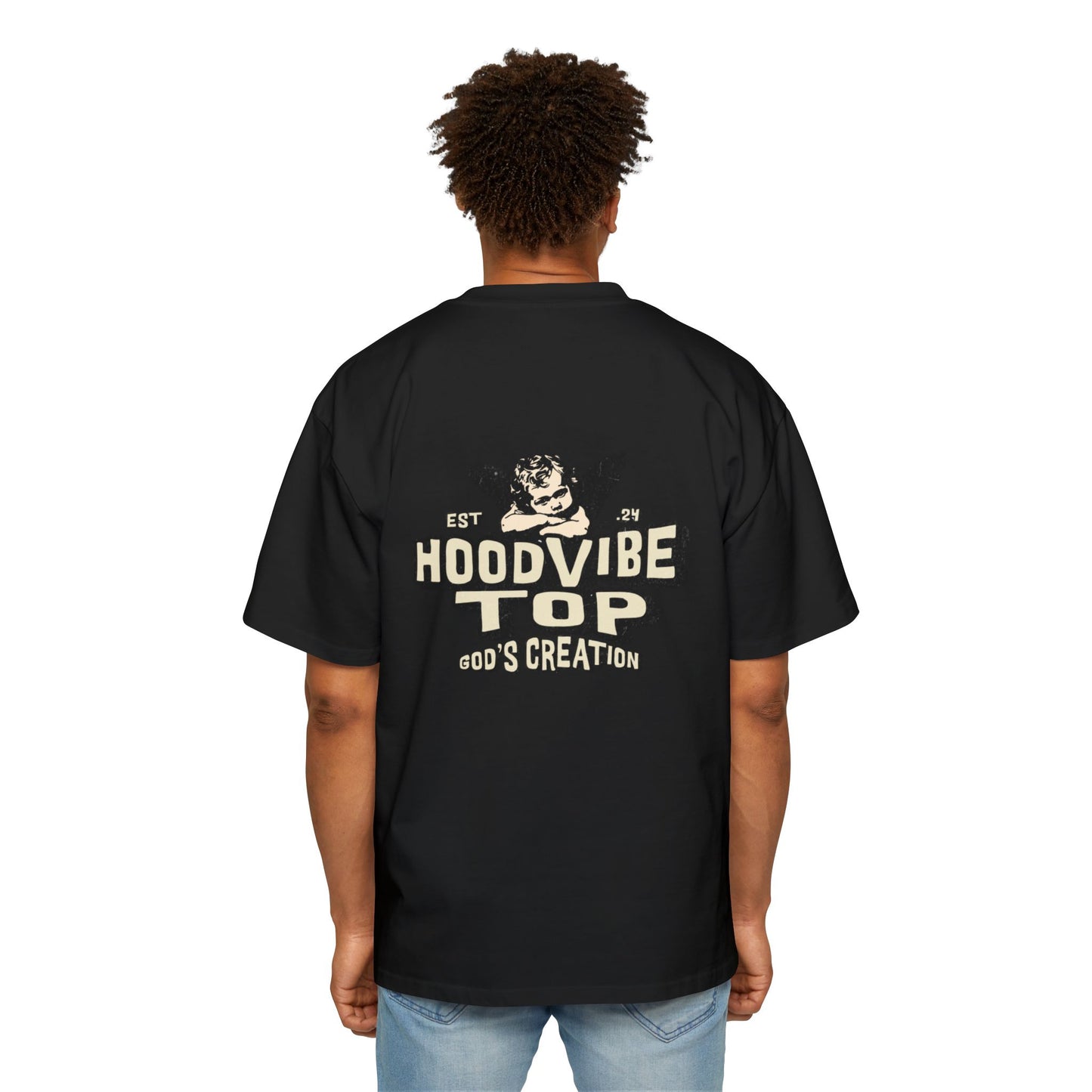 Men's Heavy Oversized Tee - Hoodvibe Top | Casual Streetwear, Unisex Graphic Tee