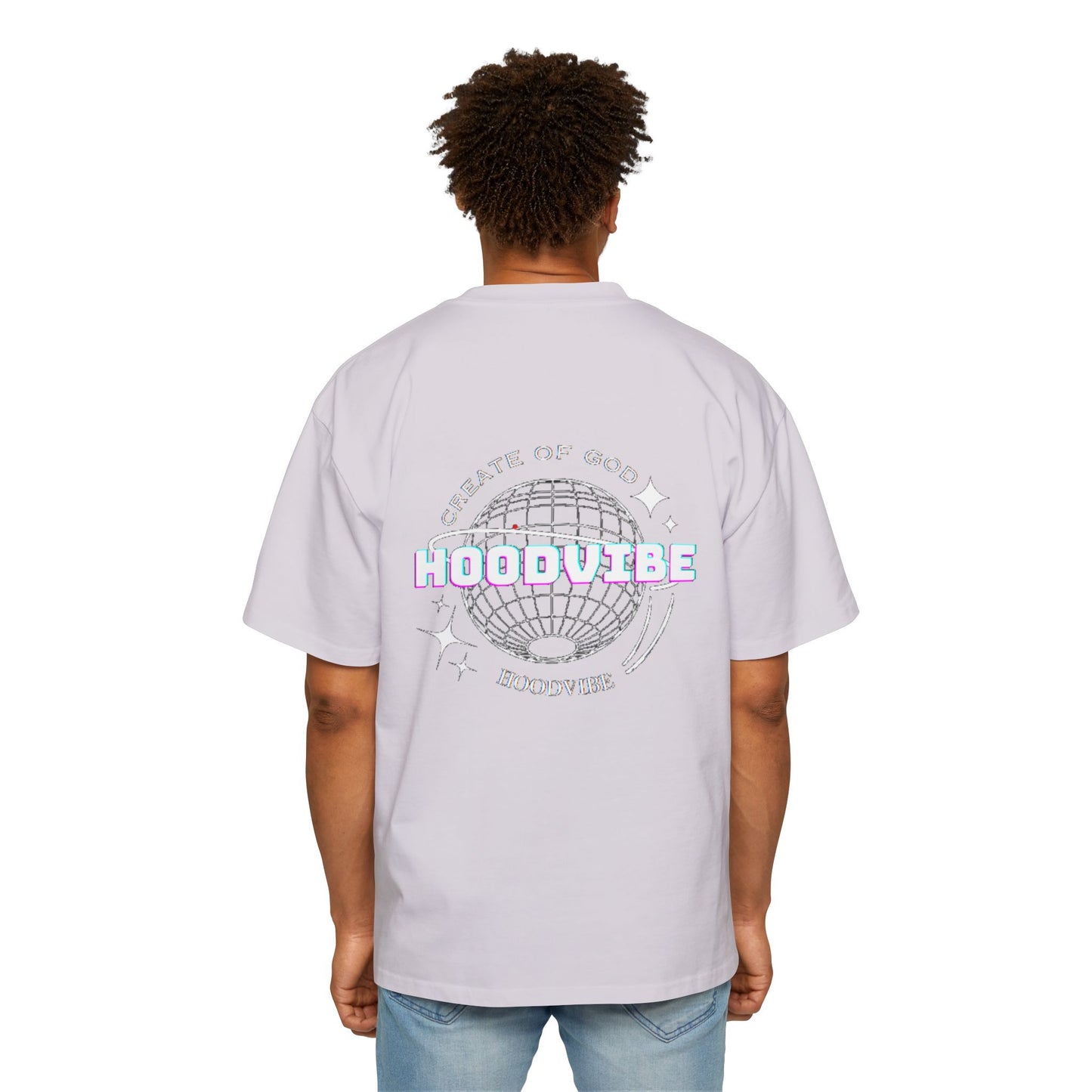Men's Heavy Oversized Tee - Create Good Vibes Graphic, Streetwear Shirt, Relaxed Fit Top, Cool Casual Wear, Gift for Him