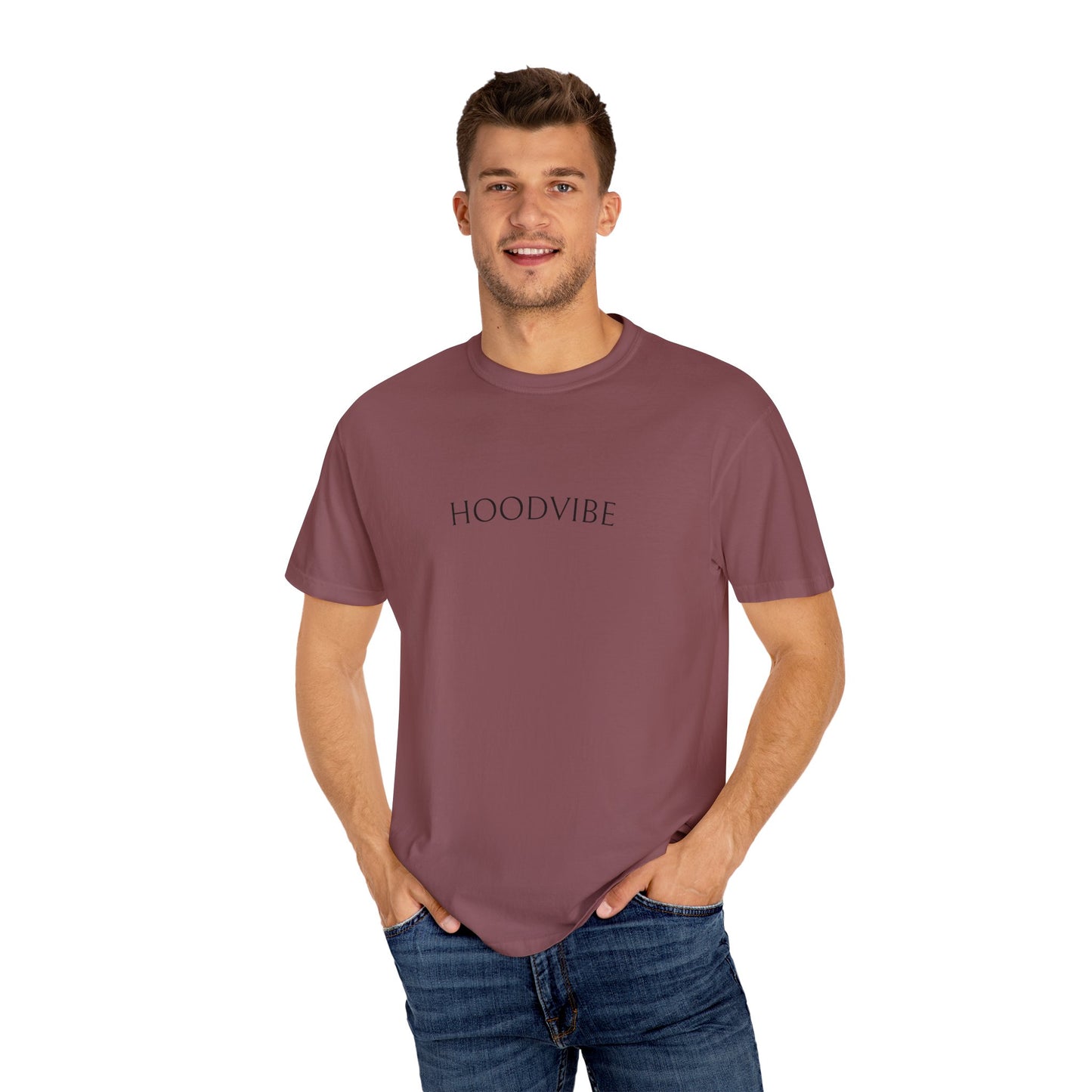 Hoodvibe Unisex Garment-Dyed T-Shirt - Beach Sunset Graphic Tee