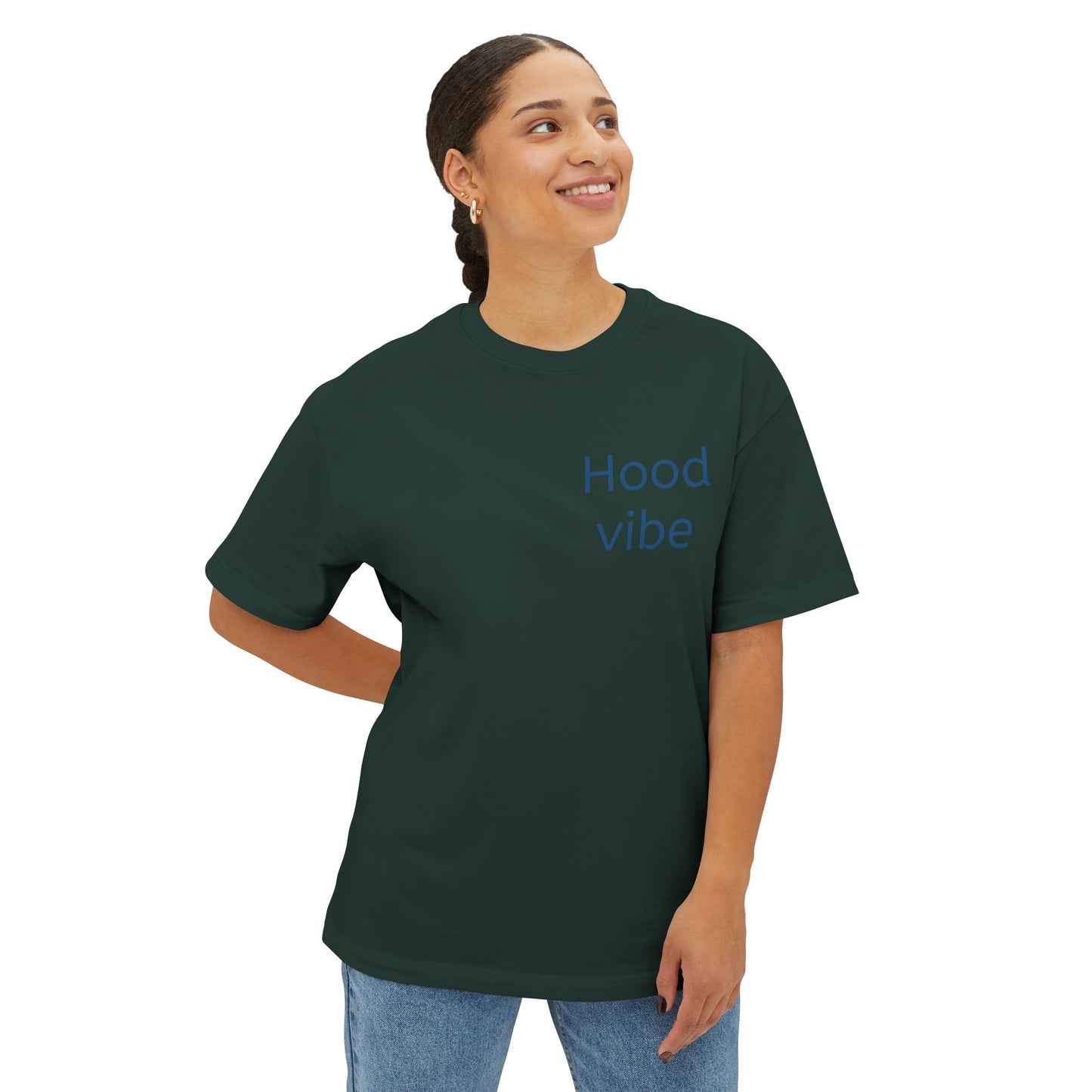 Unisex Oversized Tee with 'Hood Vibe' Design - Casual Streetwear, Graphic Tee, Gift for Friends, Everyday Wear, Summer Style