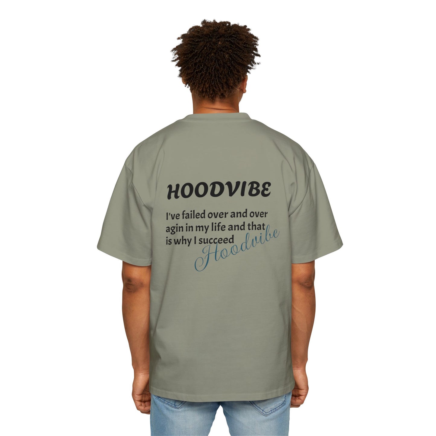 Hoodvibe Men's Heavy Oversized Tee - Inspirational Statement Shirt
