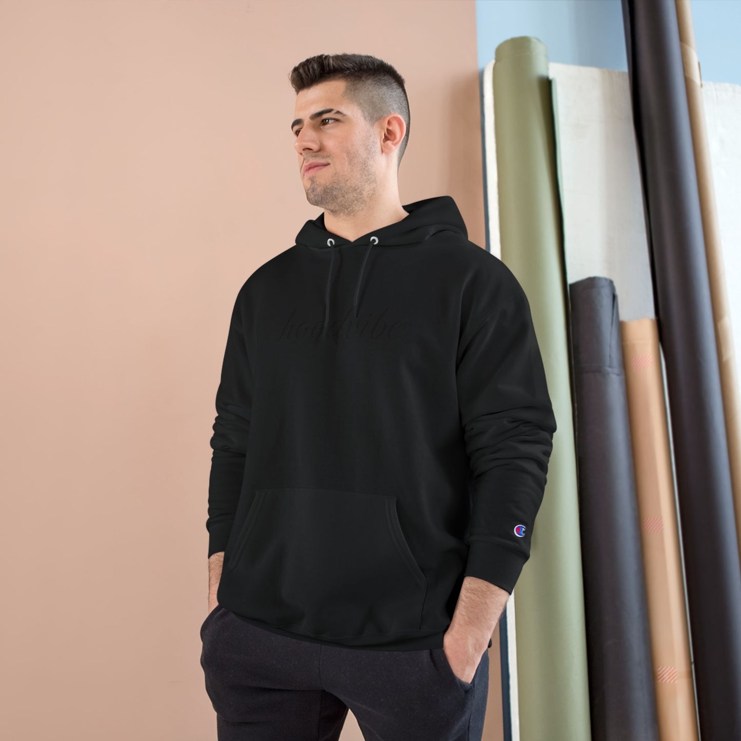Champion Hoodie with 'Hoodvibe 8' Design - Perfect for Casual Style