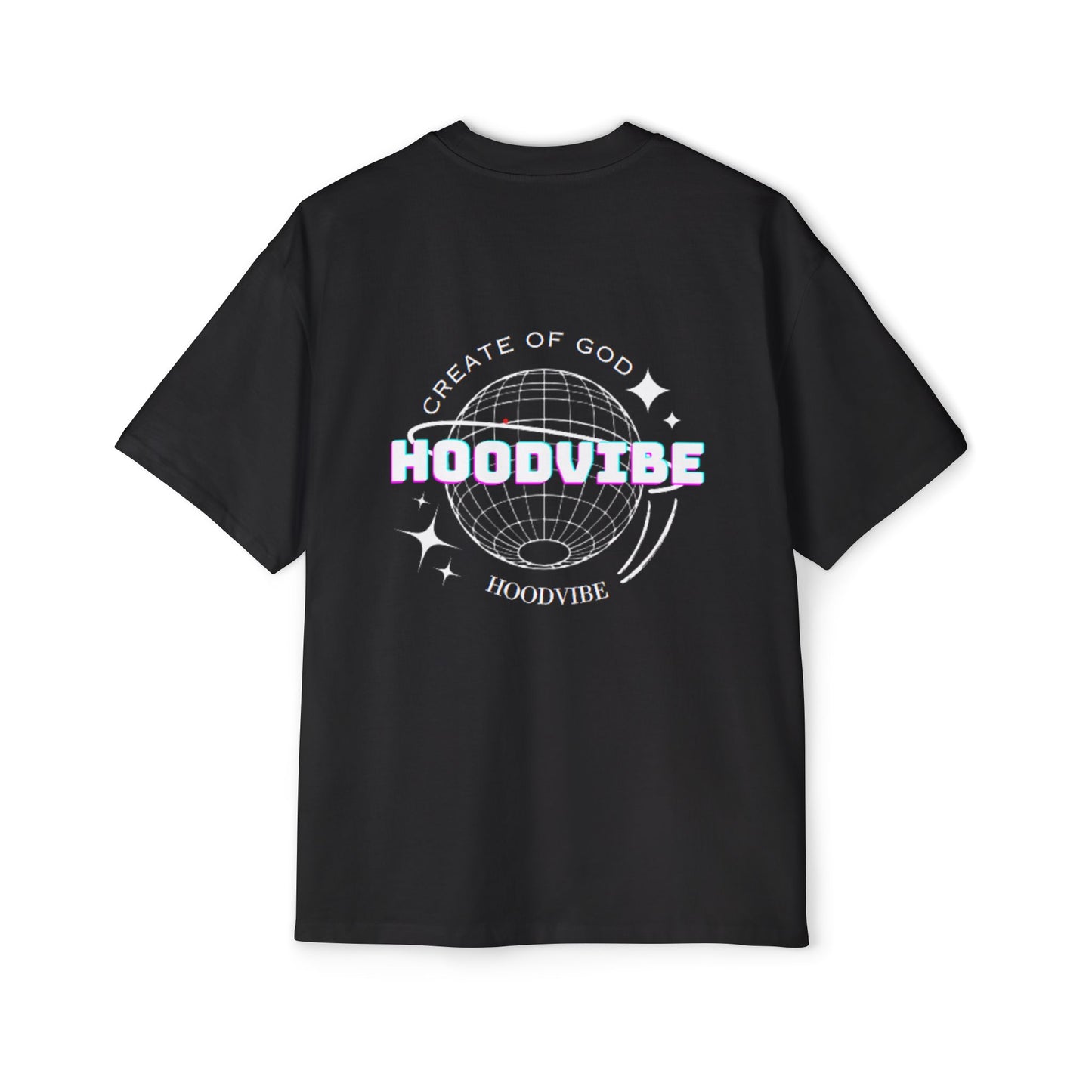 Men's Heavy Oversized Tee - Create Good Vibes Graphic, Streetwear Shirt, Relaxed Fit Top, Cool Casual Wear, Gift for Him