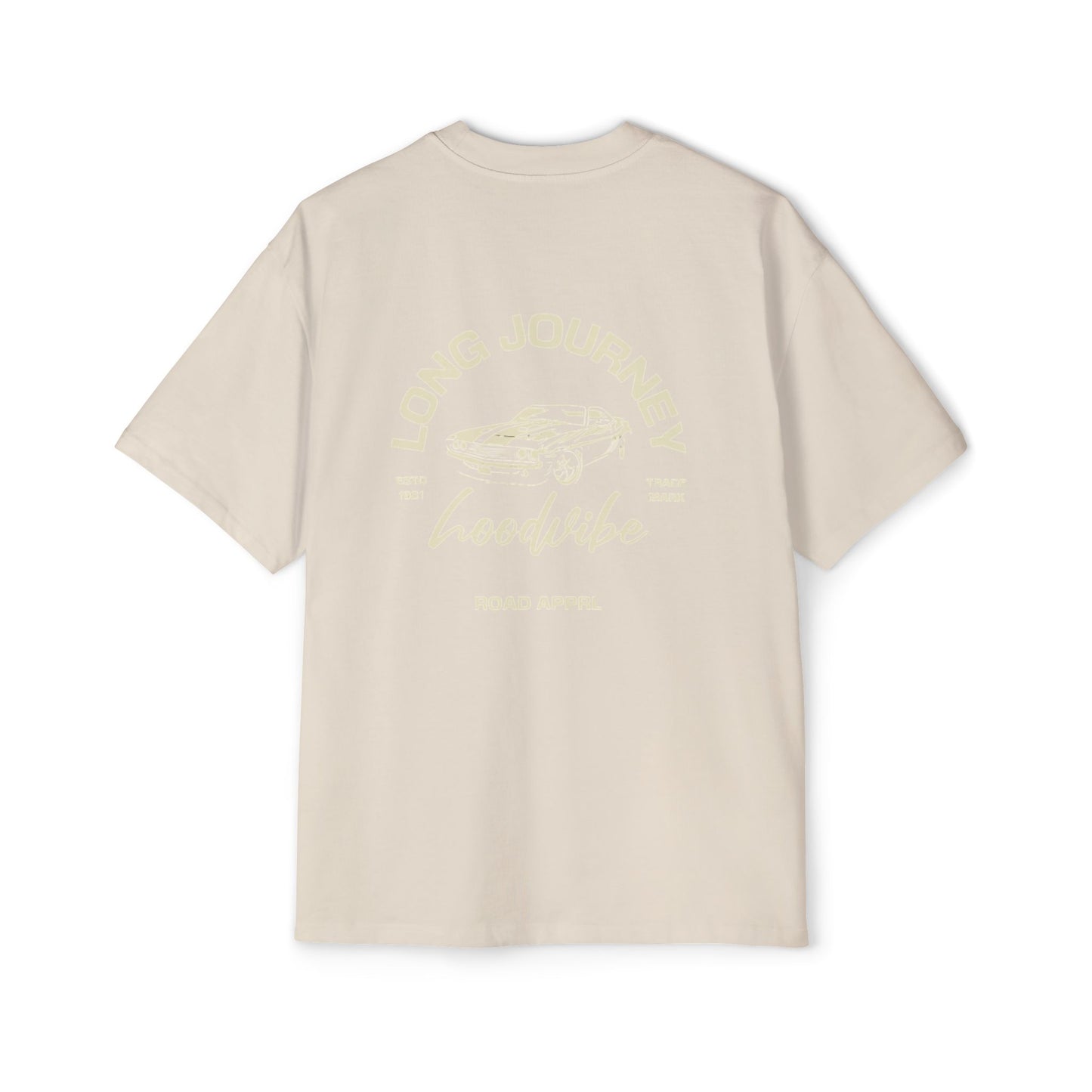 Men's Oversized Tee - Long Journey Graphic T-Shirt for Adventure Lovers