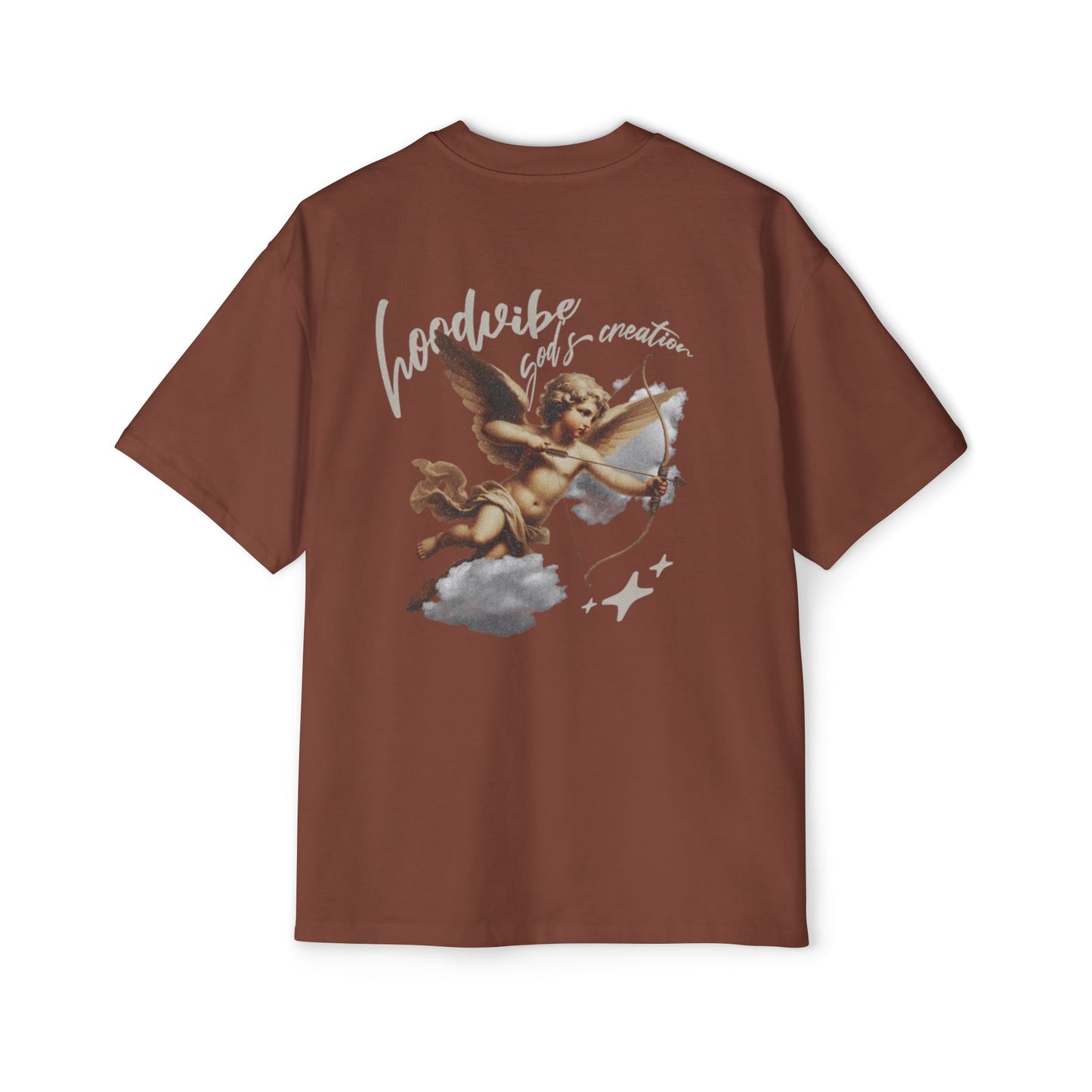 Men's Oversized Tee - Good Vibes Only Cupid Graphic Tee