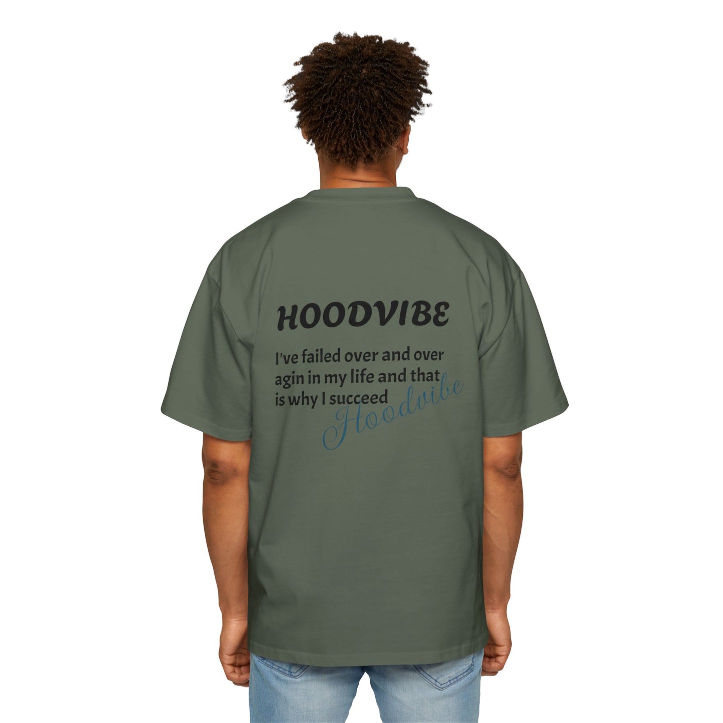 Hoodvibe Men's Heavy Oversized Tee - Inspirational Statement Shirt