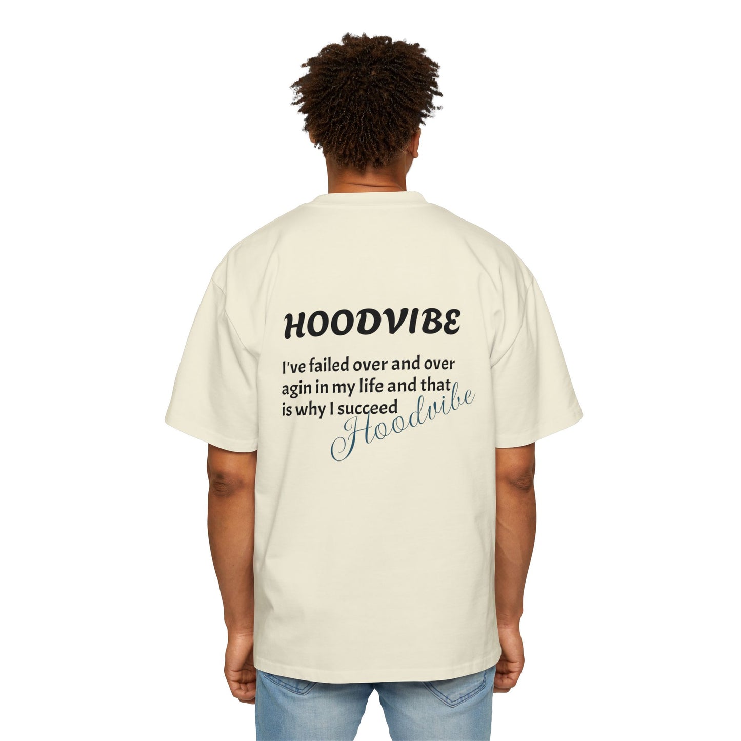 Hoodvibe Men's Heavy Oversized Tee - Inspirational Statement Shirt