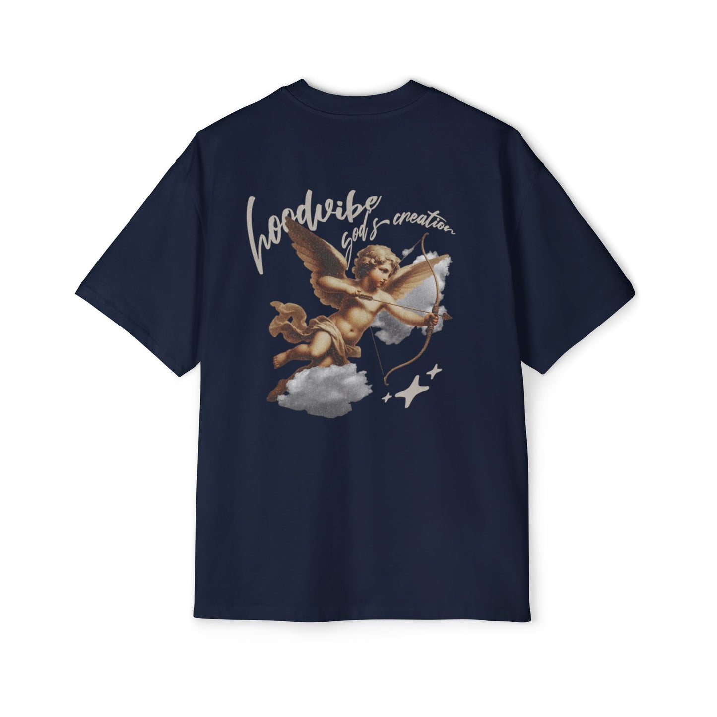 Men's Oversized Tee - Good Vibes Only Cupid Graphic Tee