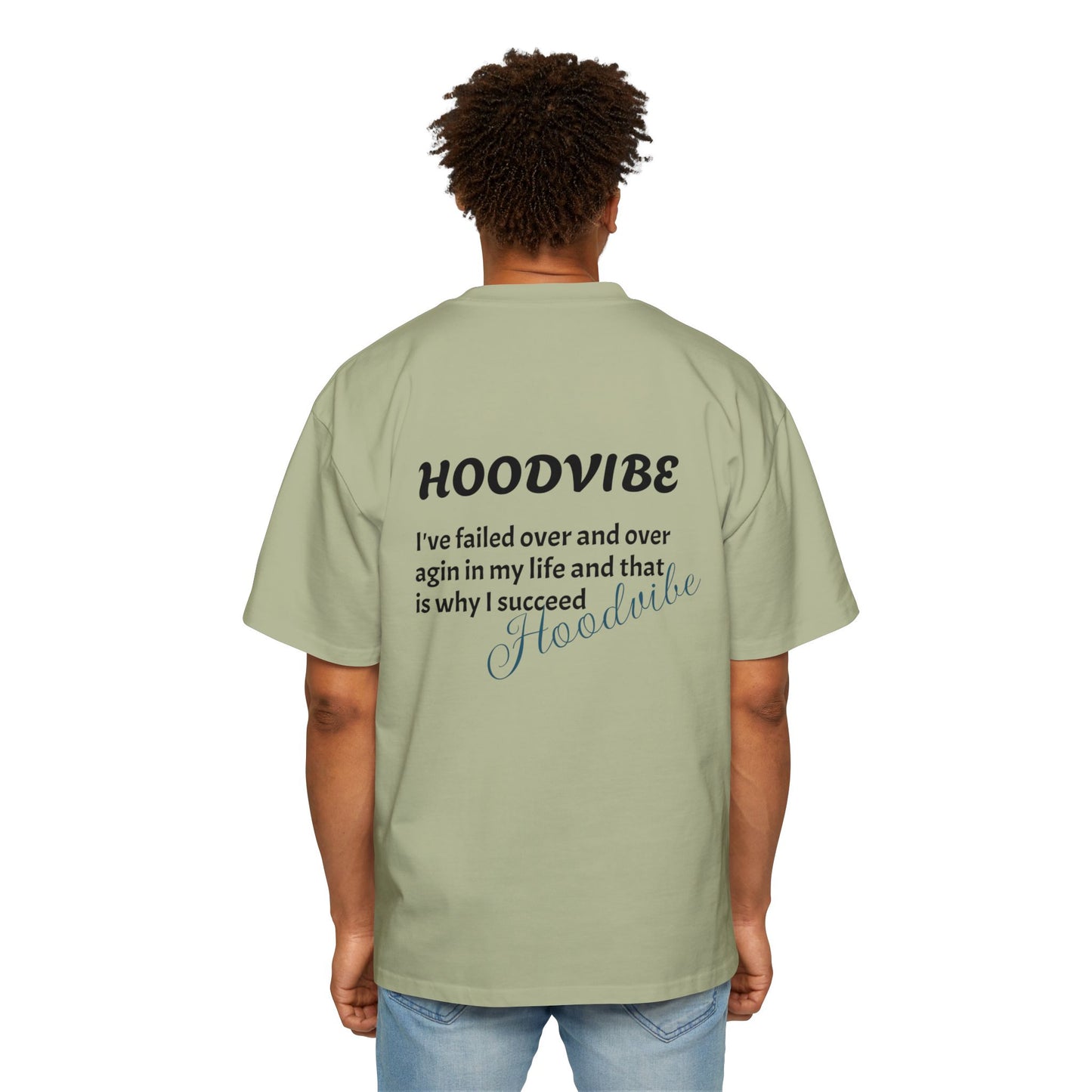 Hoodvibe Men's Heavy Oversized Tee - Inspirational Statement Shirt