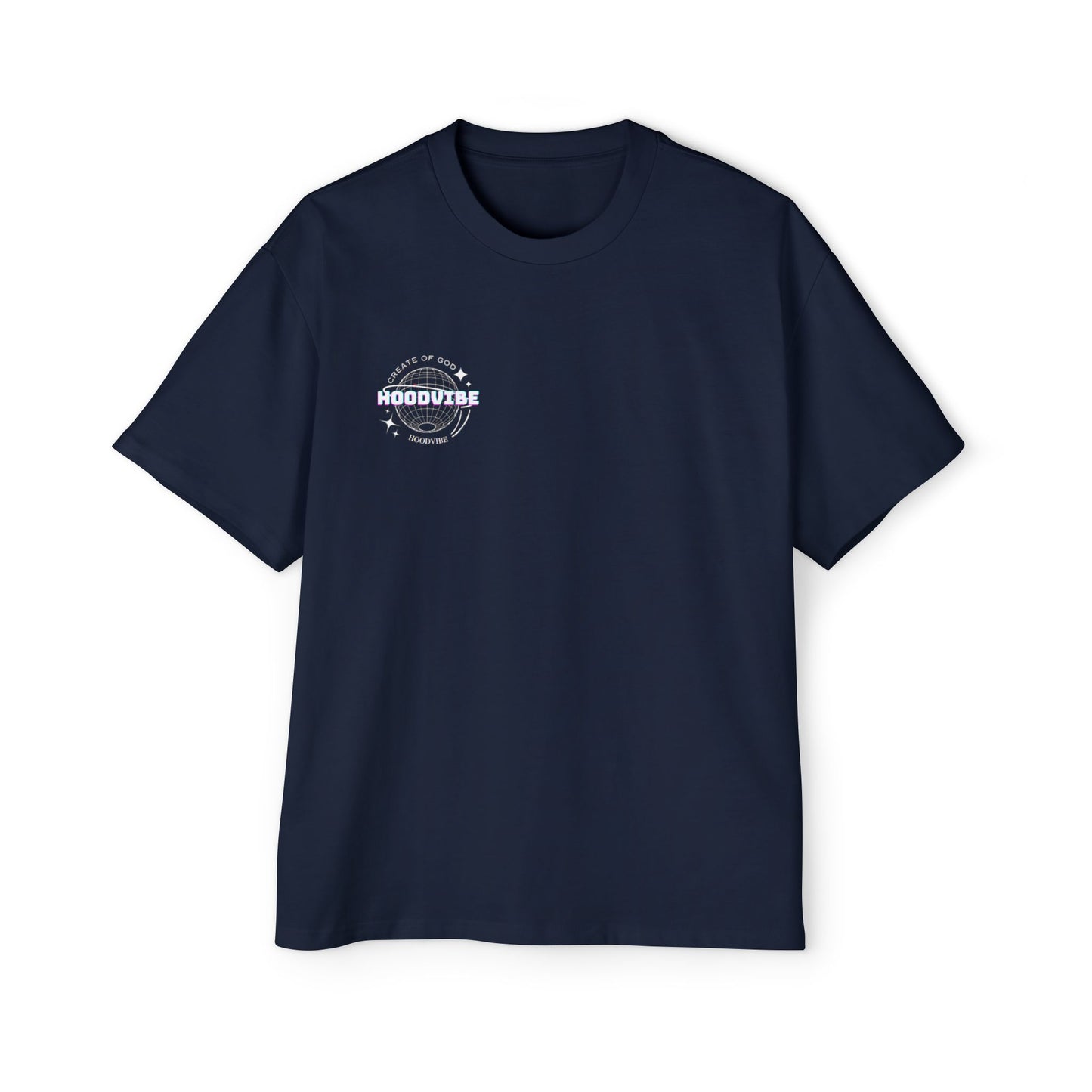Men's Heavy Oversized Tee - Create Good Vibes Graphic, Streetwear Shirt, Relaxed Fit Top, Cool Casual Wear, Gift for Him