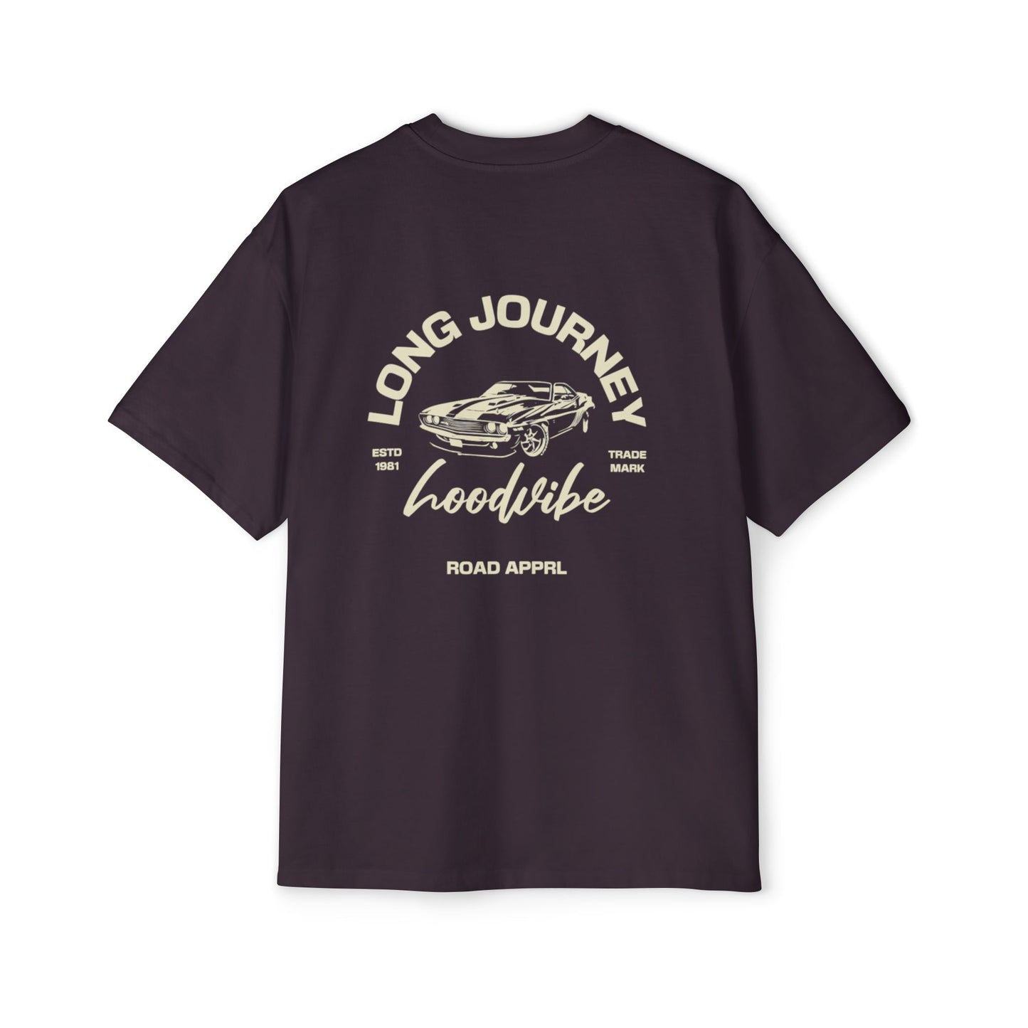 Men's Oversized Tee - Long Journey Graphic T-Shirt for Adventure Lovers