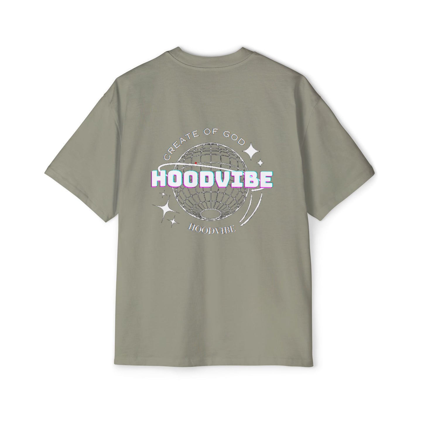 Men's Heavy Oversized Tee - Create Good Vibes Graphic, Streetwear Shirt, Relaxed Fit Top, Cool Casual Wear, Gift for Him