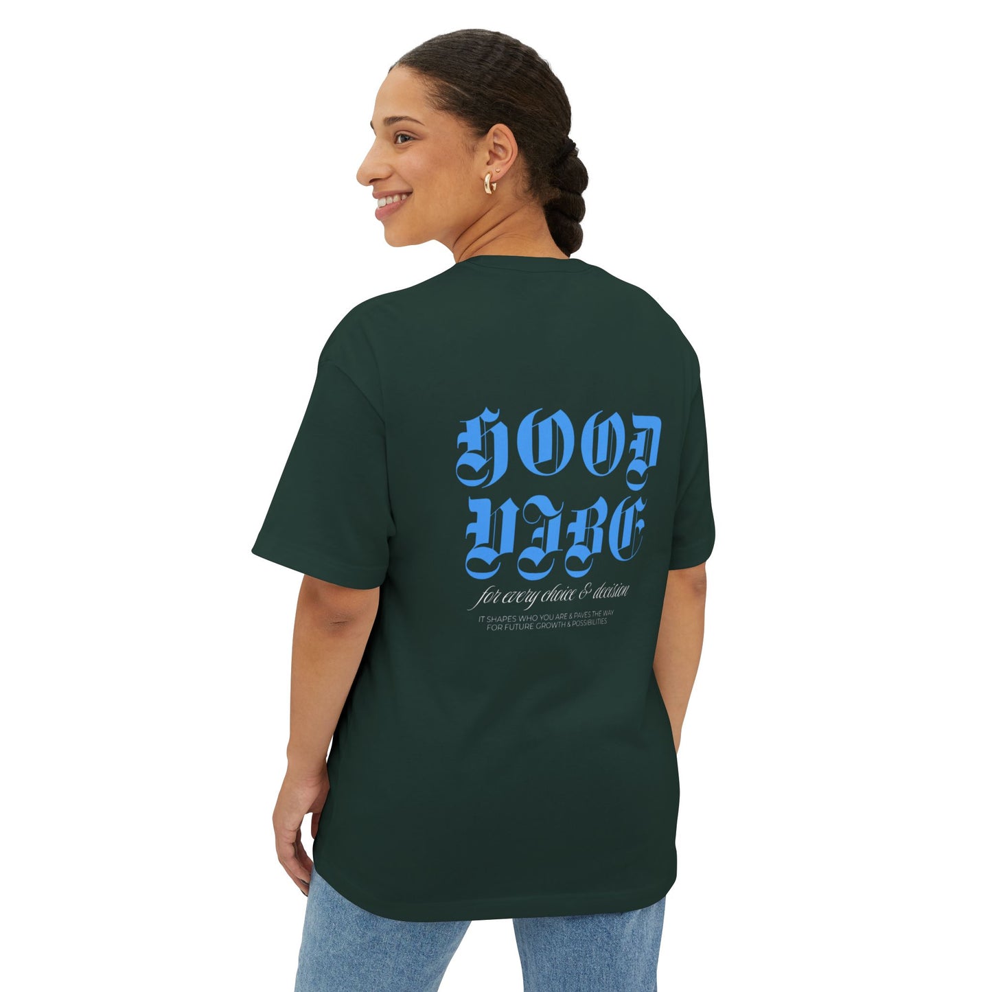 Unisex Oversized Tee with 'Hood Vibe' Design - Casual Streetwear, Graphic Tee, Gift for Friends, Everyday Wear, Summer Style