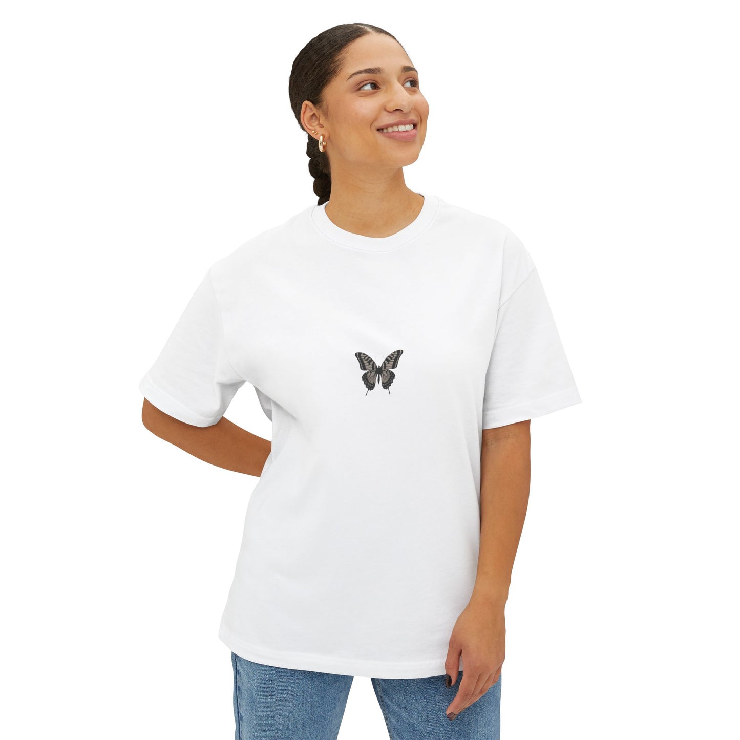Oversized Butterfly Tee - Unisex Boxy Shirt with Hoodvibe Design