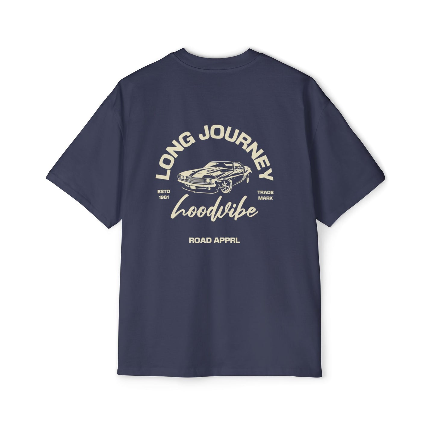 Men's Oversized Tee - Long Journey Graphic T-Shirt for Adventure Lovers
