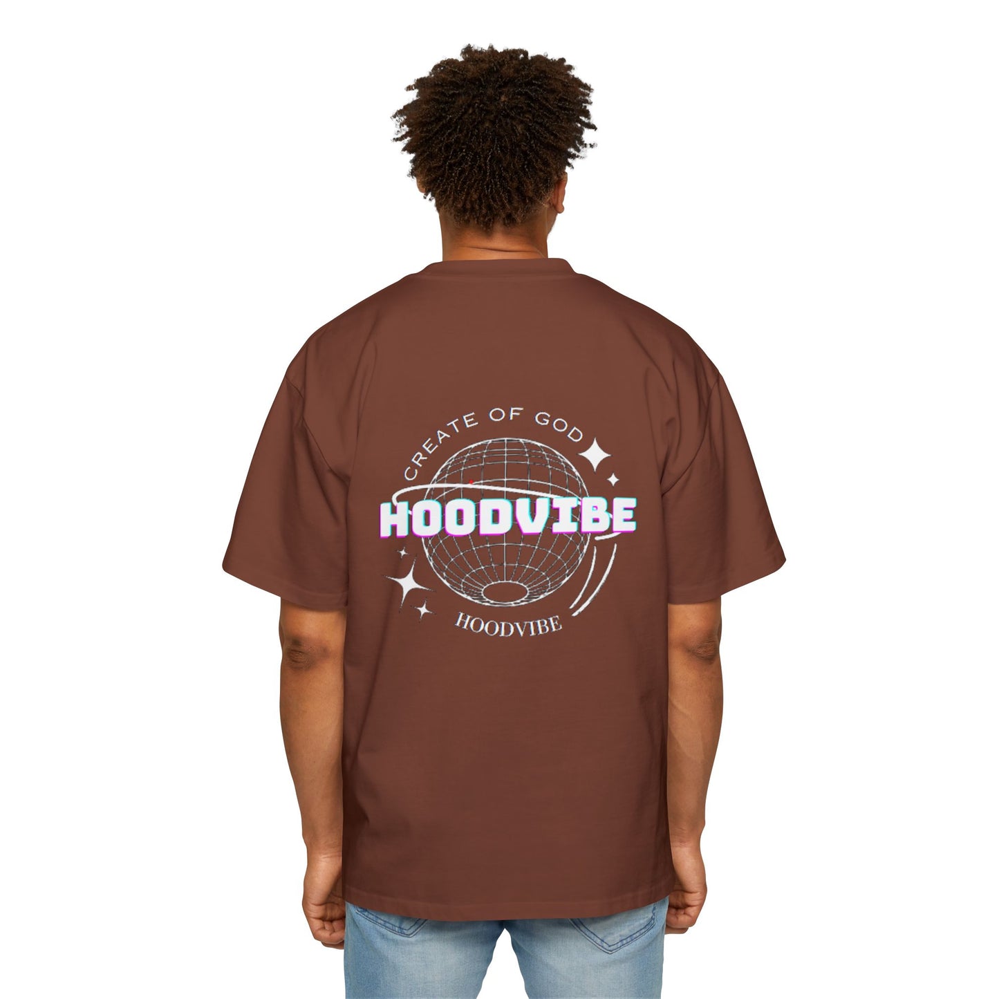 Men's Heavy Oversized Tee - Create Good Vibes Graphic, Streetwear Shirt, Relaxed Fit Top, Cool Casual Wear, Gift for Him