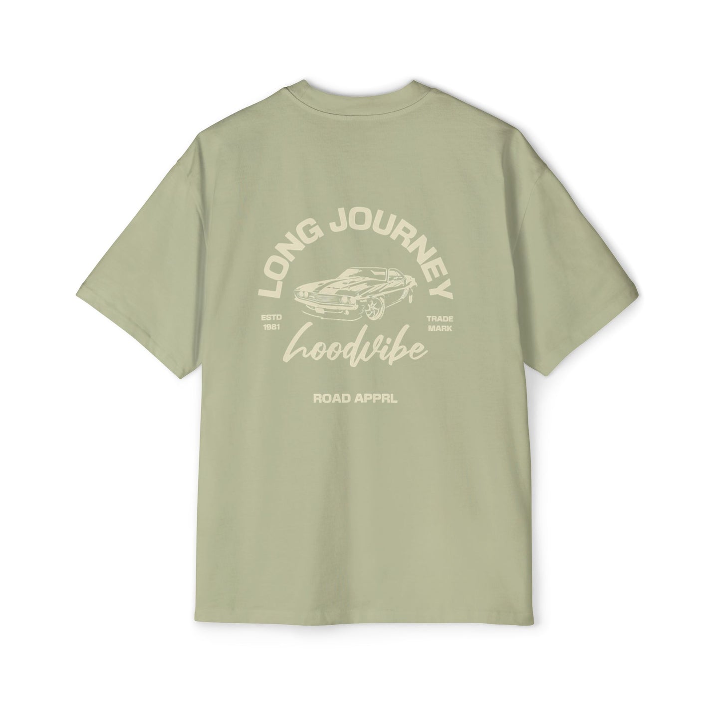 Men's Oversized Tee - Long Journey Graphic T-Shirt for Adventure Lovers