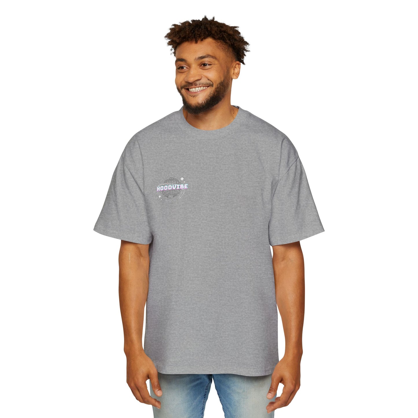 Men's Heavy Oversized Tee - Create Good Vibes Graphic, Streetwear Shirt, Relaxed Fit Top, Cool Casual Wear, Gift for Him