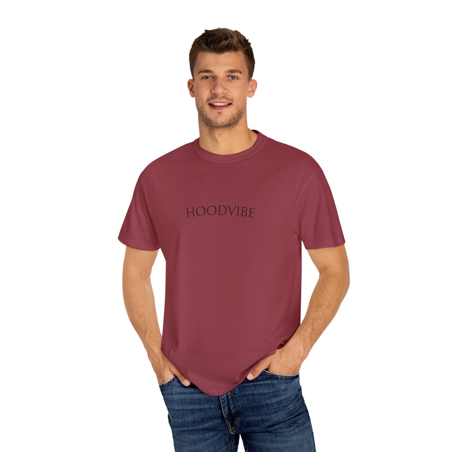 Hoodvibe Unisex Garment-Dyed T-Shirt - Beach Sunset Graphic Tee