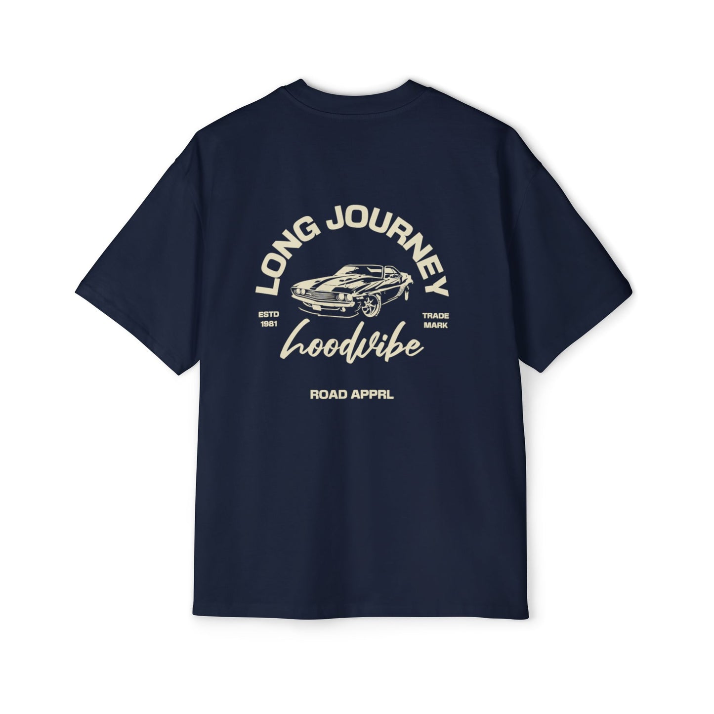 Men's Oversized Tee - Long Journey Graphic T-Shirt for Adventure Lovers