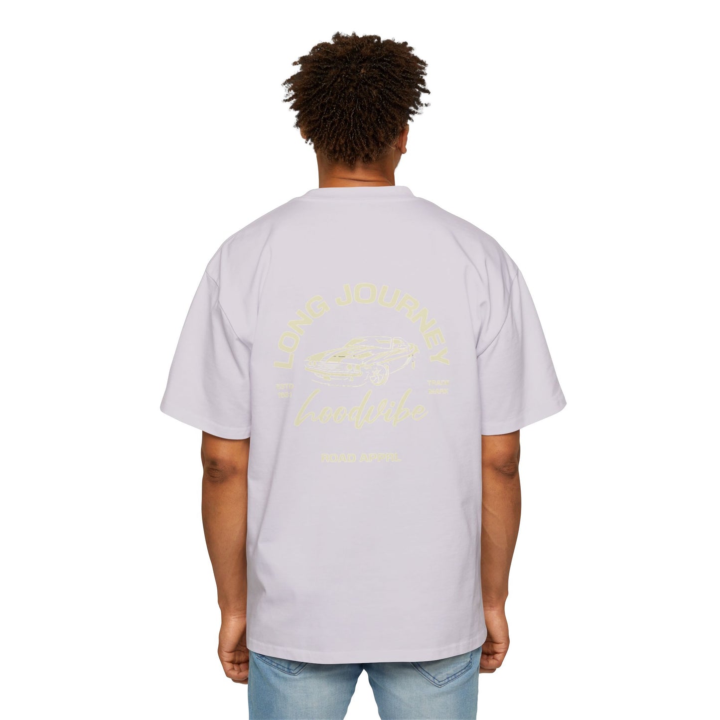 Men's Oversized Tee - Long Journey Graphic T-Shirt for Adventure Lovers