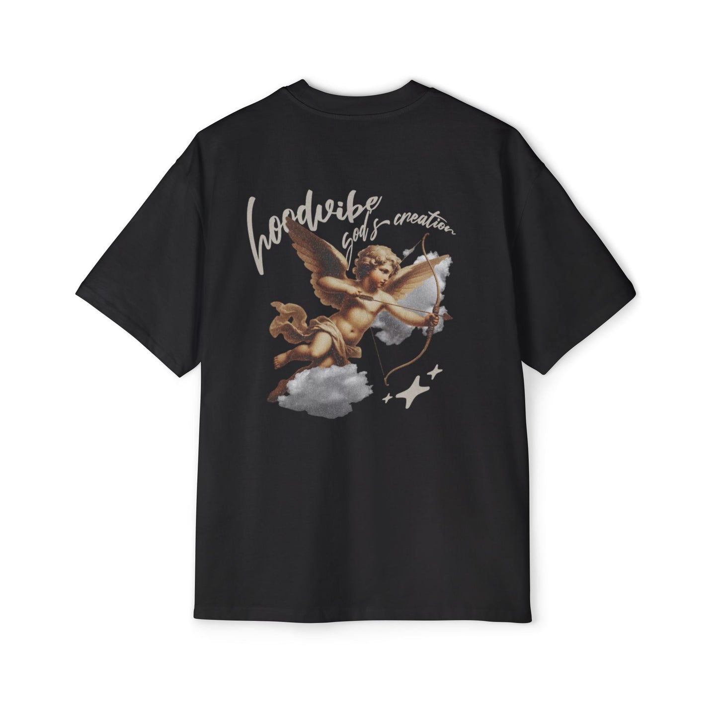 Men's Oversized Tee - Good Vibes Only Cupid Graphic Tee