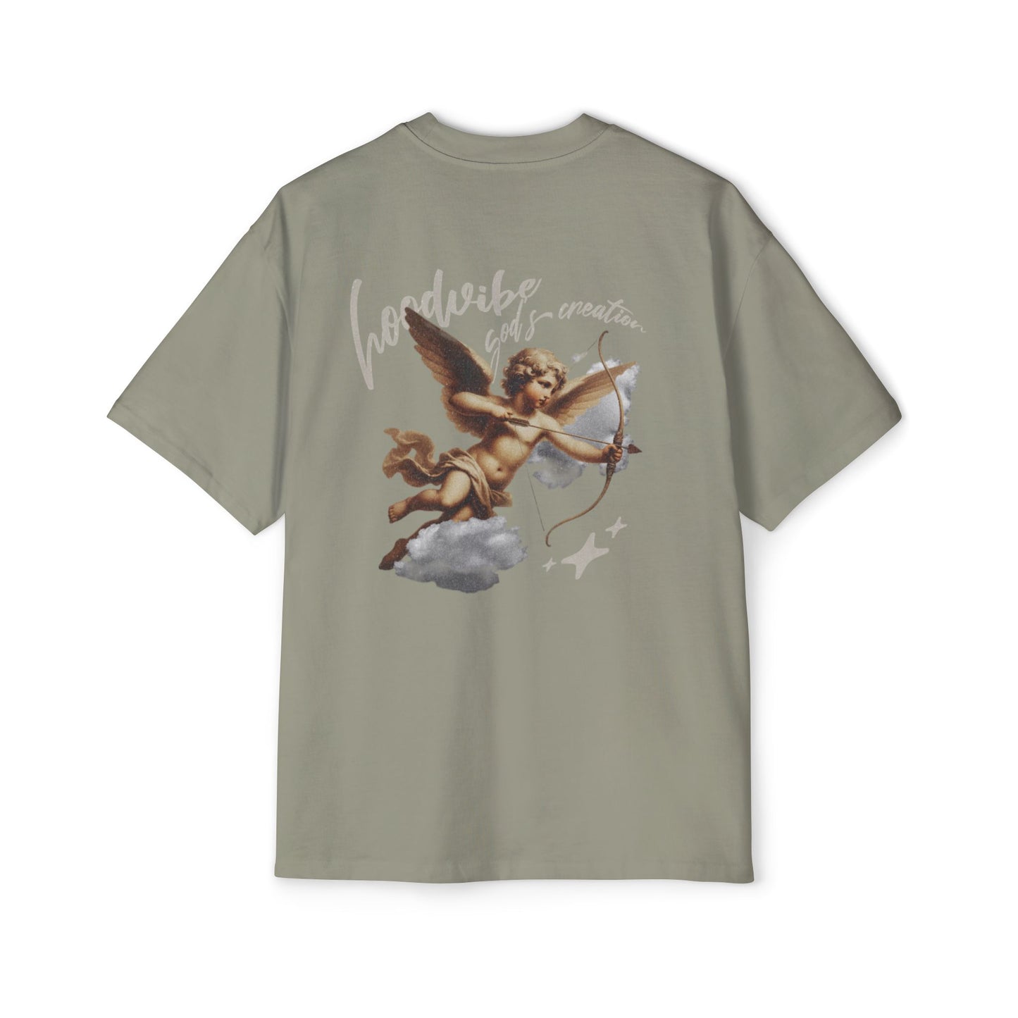 Men's Oversized Tee - Good Vibes Only Cupid Graphic Tee