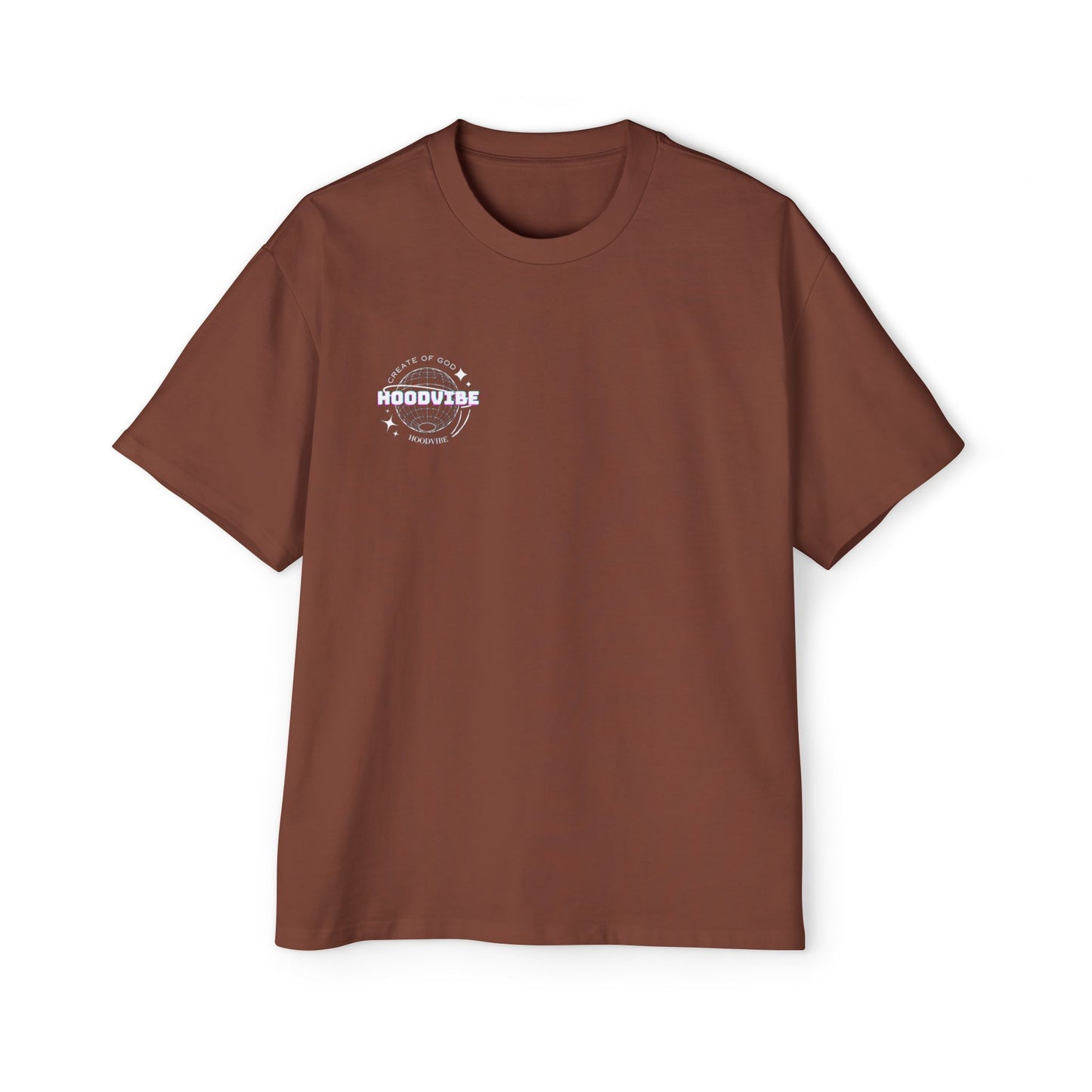 Men's Heavy Oversized Tee - Create Good Vibes Graphic, Streetwear Shirt, Relaxed Fit Top, Cool Casual Wear, Gift for Him