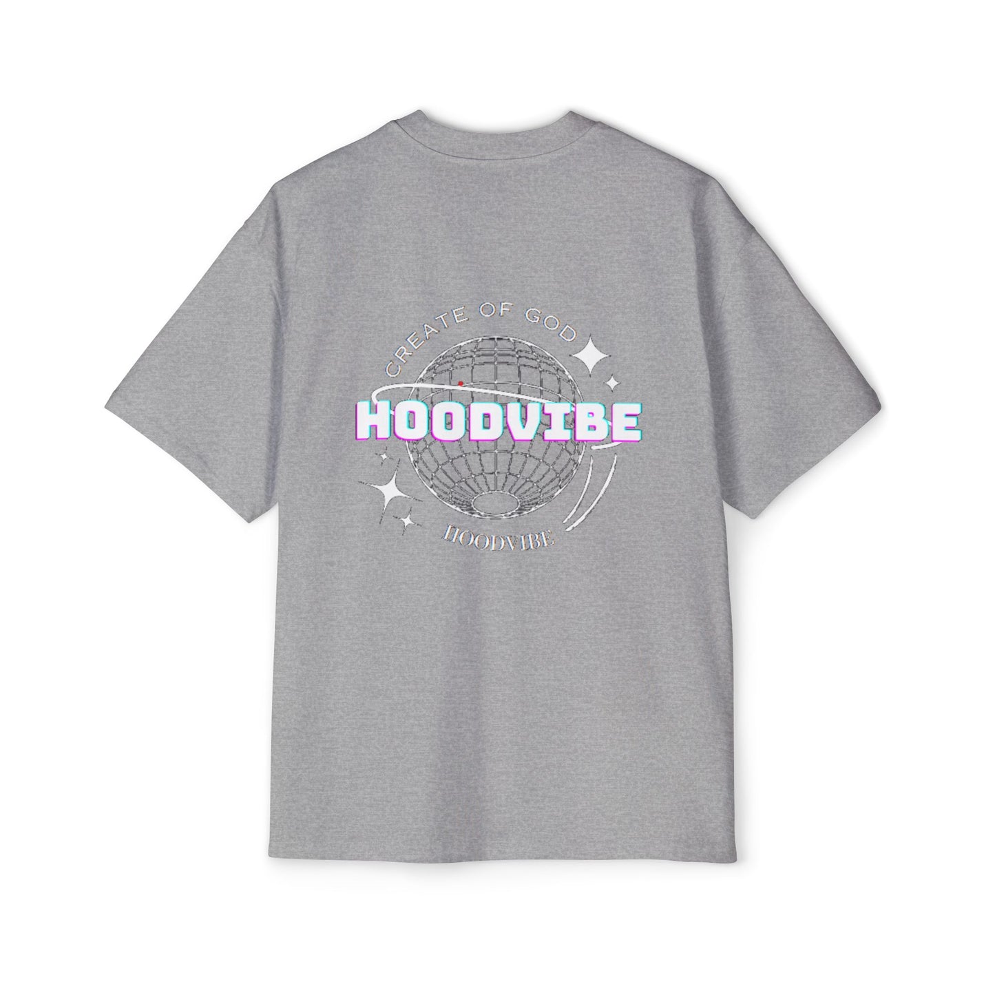 Men's Heavy Oversized Tee - Create Good Vibes Graphic, Streetwear Shirt, Relaxed Fit Top, Cool Casual Wear, Gift for Him