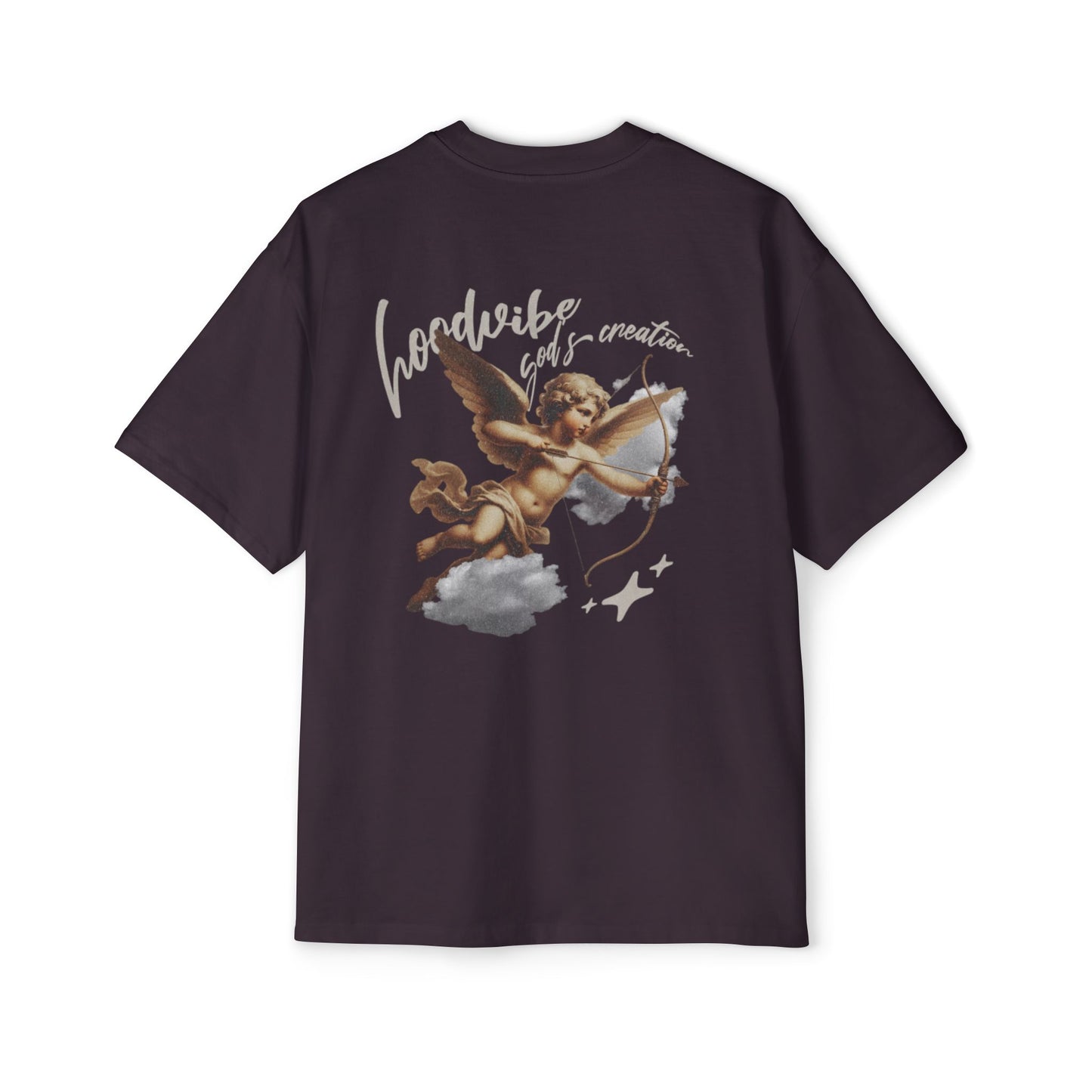Men's Oversized Tee - Good Vibes Only Cupid Graphic Tee
