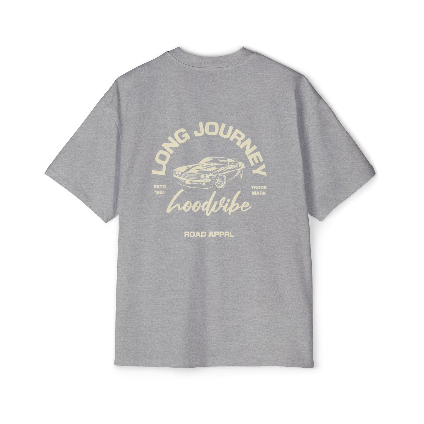 Men's Oversized Tee - Long Journey Graphic T-Shirt for Adventure Lovers