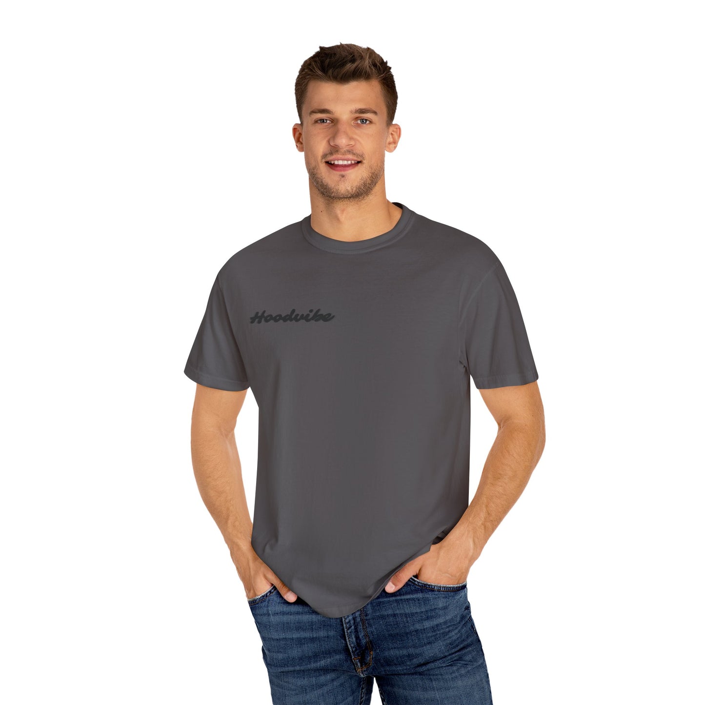 Hoodie-Inspired Floral Unisex Garment-Dyed T-Shirt