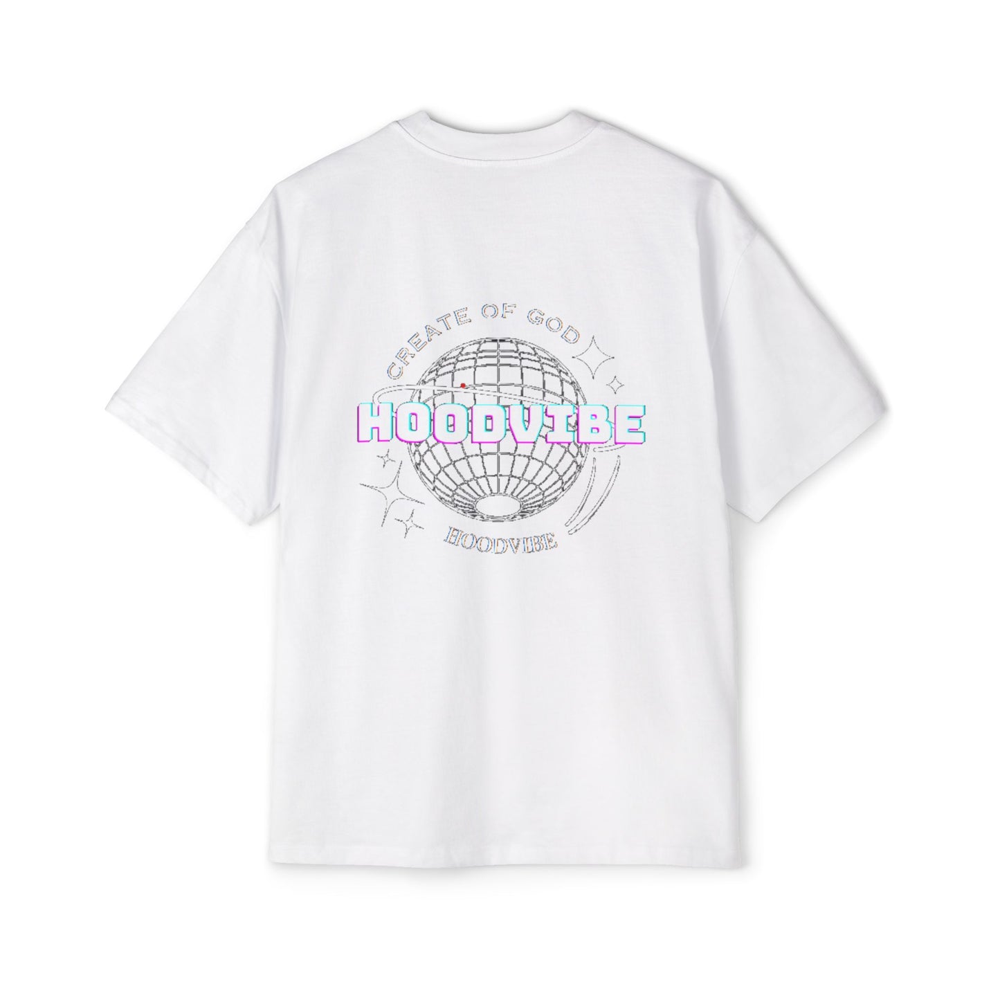 Men's Heavy Oversized Tee - Create Good Vibes Graphic, Streetwear Shirt, Relaxed Fit Top, Cool Casual Wear, Gift for Him